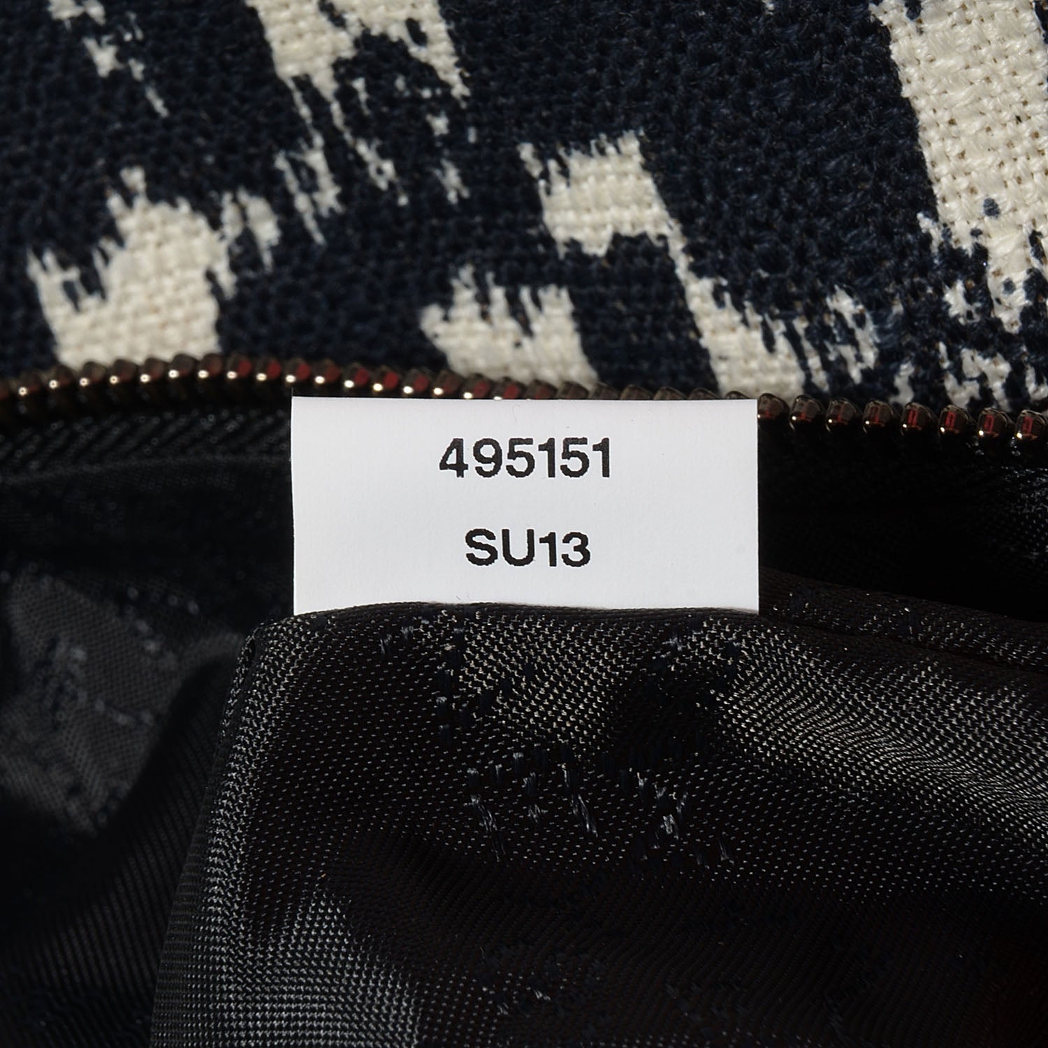 Stella McCartney Linen Leopard Small Falabella Tote Navy 8 of 8
