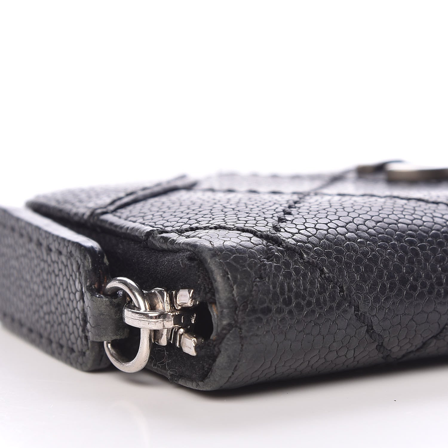Chanel Caviar Outdoor Ligne Zip Coin Purse Wallet Black 9 of 14
