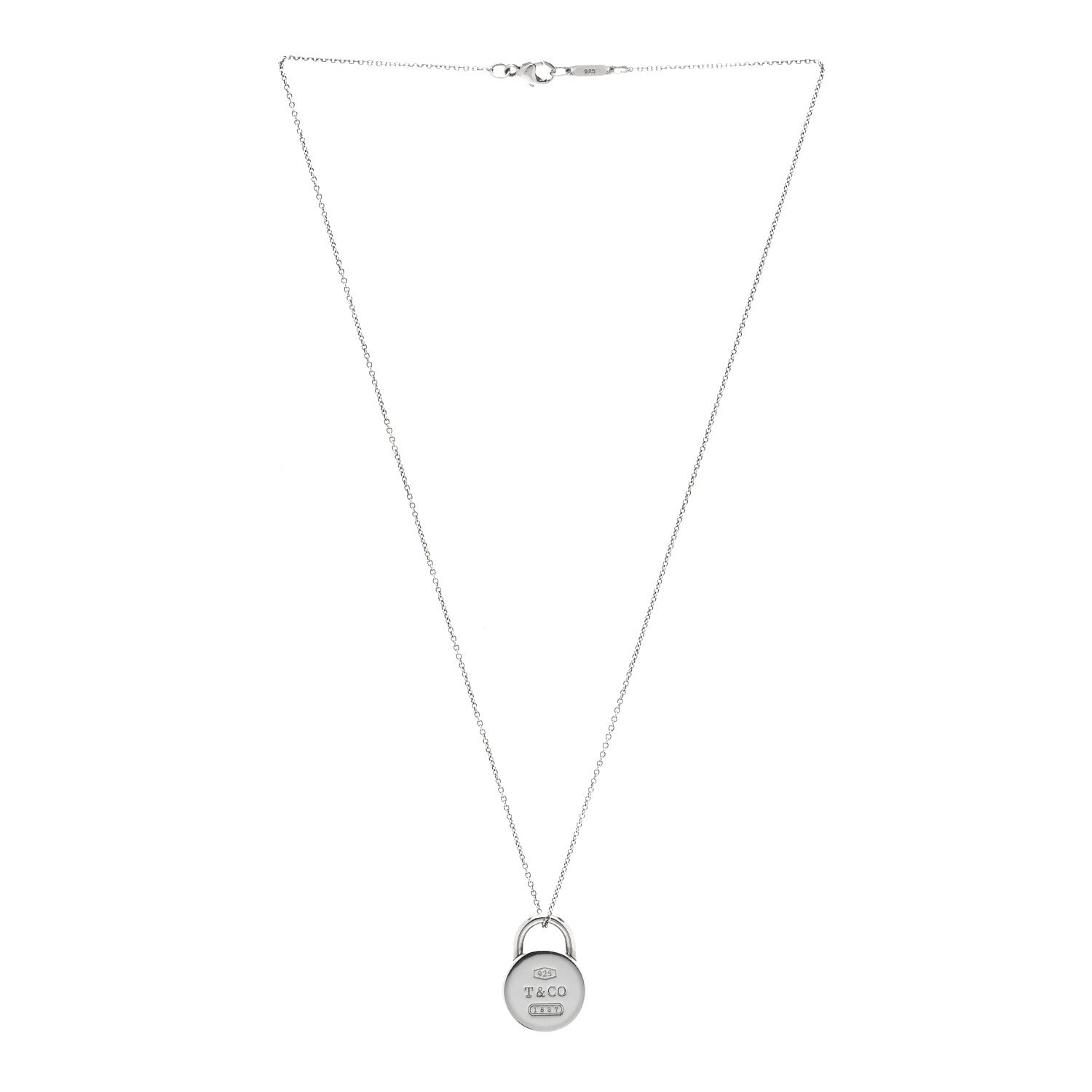 Tiffany Sterling Silver 1837 Circle Lock Necklace 3 of 6
