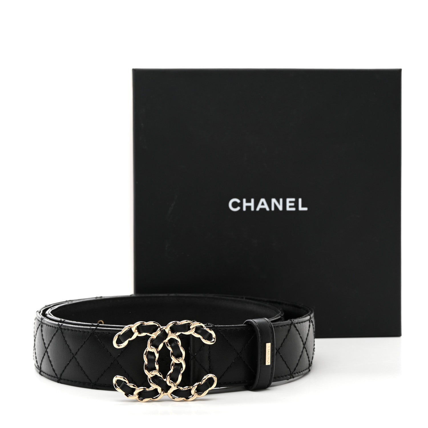 Chanel Calfskin Quilted CC Chain Belt 85 34 Black 8 of 8