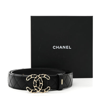 Chanel Calfskin Quilted CC Chain Belt 85 34 Black 8 of 8