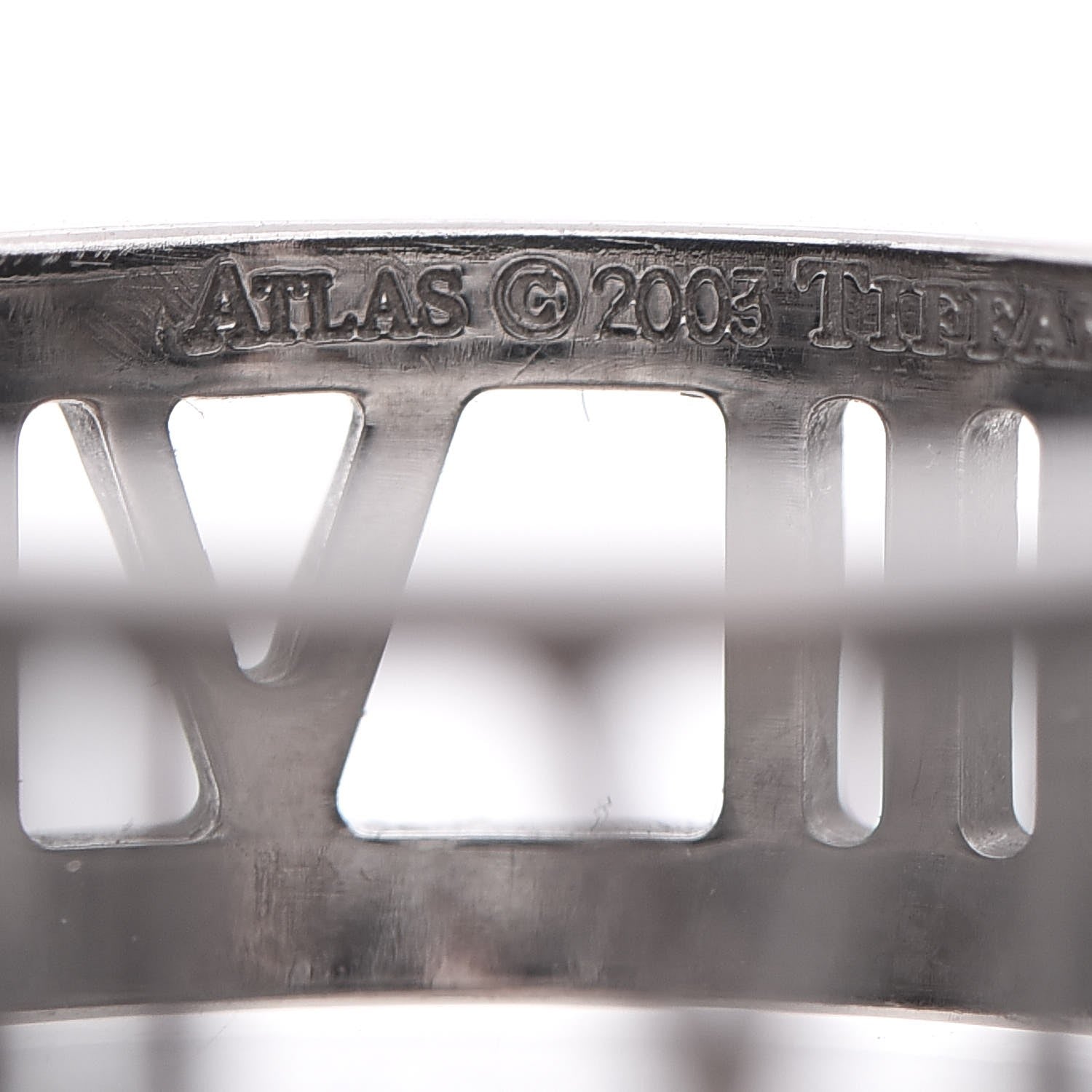 Tiffany 18K White Gold Atlas Open Ring 56 7.50 5 of 6