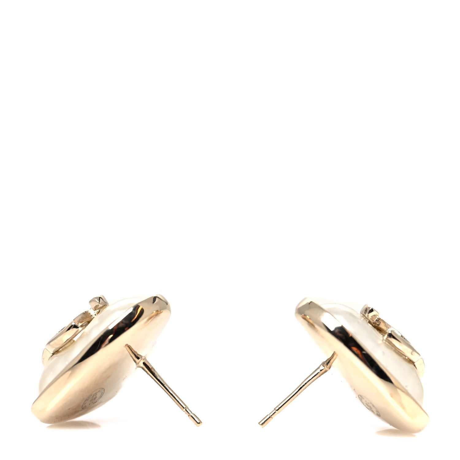 Chanel Pearl CC Heart Earrings Gold 3 of 4