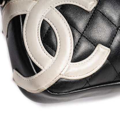 Chanel Calfskin Quilted Cambon Pochette Black White 5 of 9
