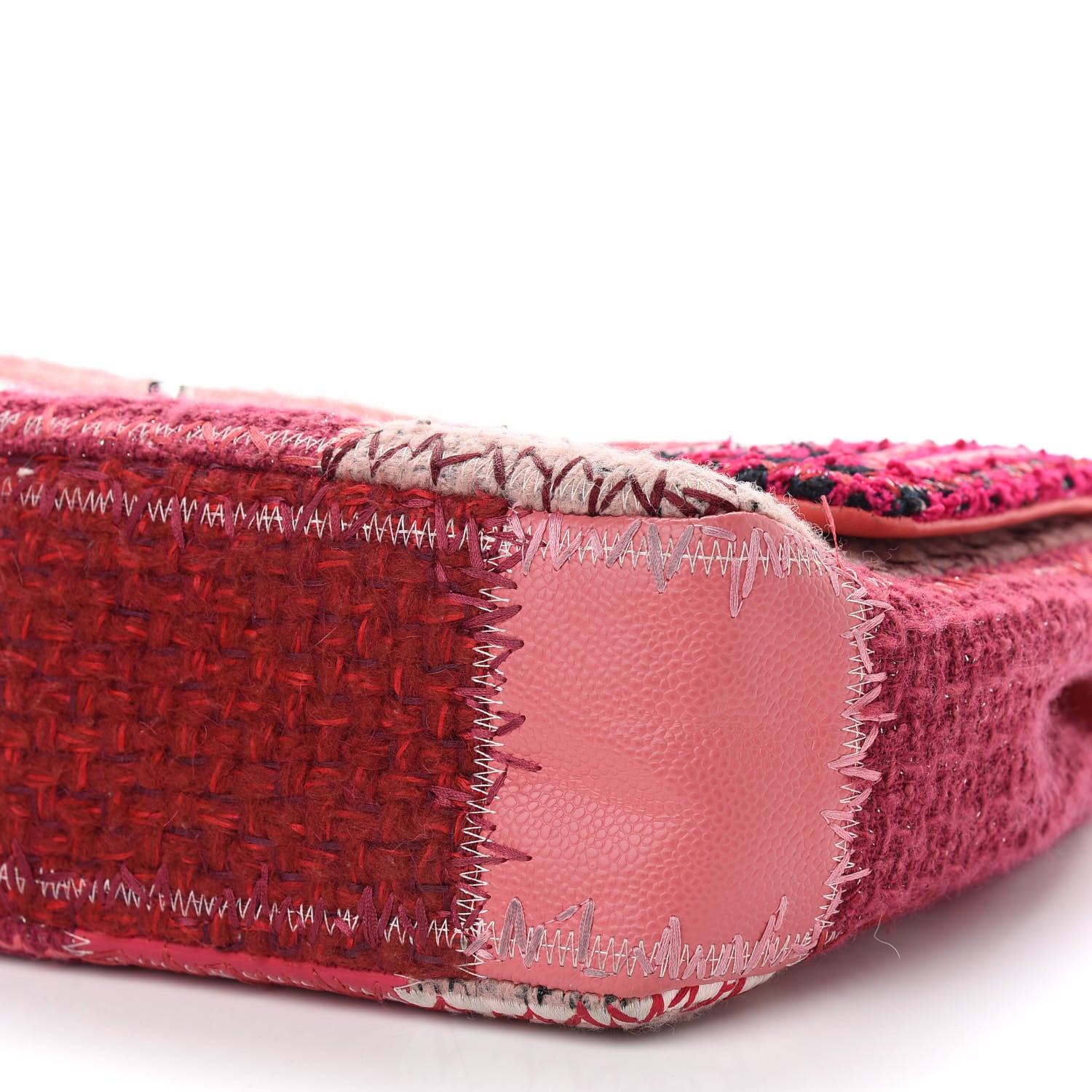 Chanel Tweed Patchwork Jumbo Single Flap Pink 9 of 9