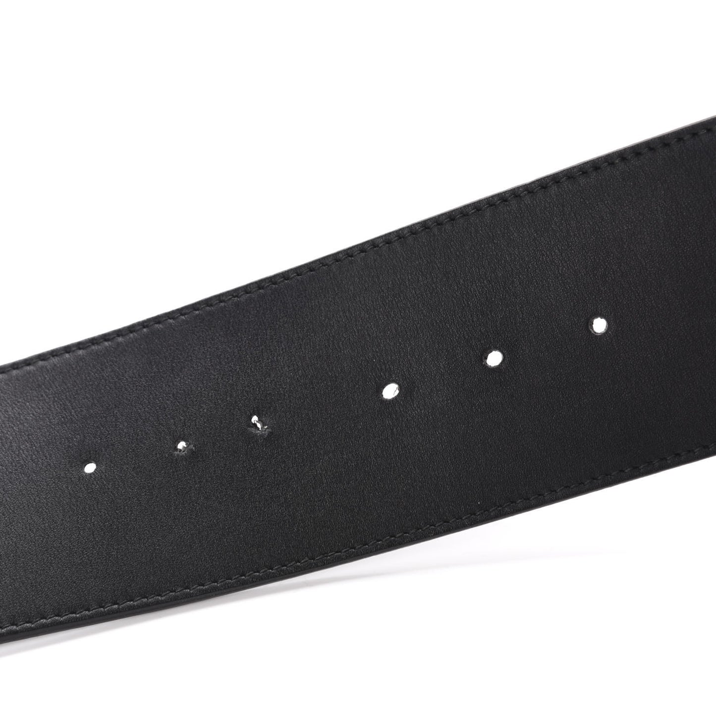 Moon Calfskin Pearl Double G 70mm Belt 100 40 Black Cream