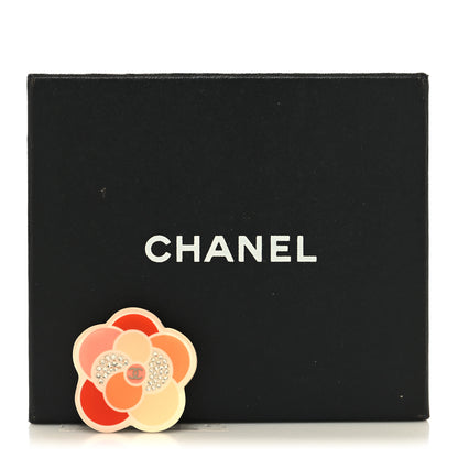 Chanel Enamel Crystal CC Camellia Brooch Pin Multicolor 3 of 3