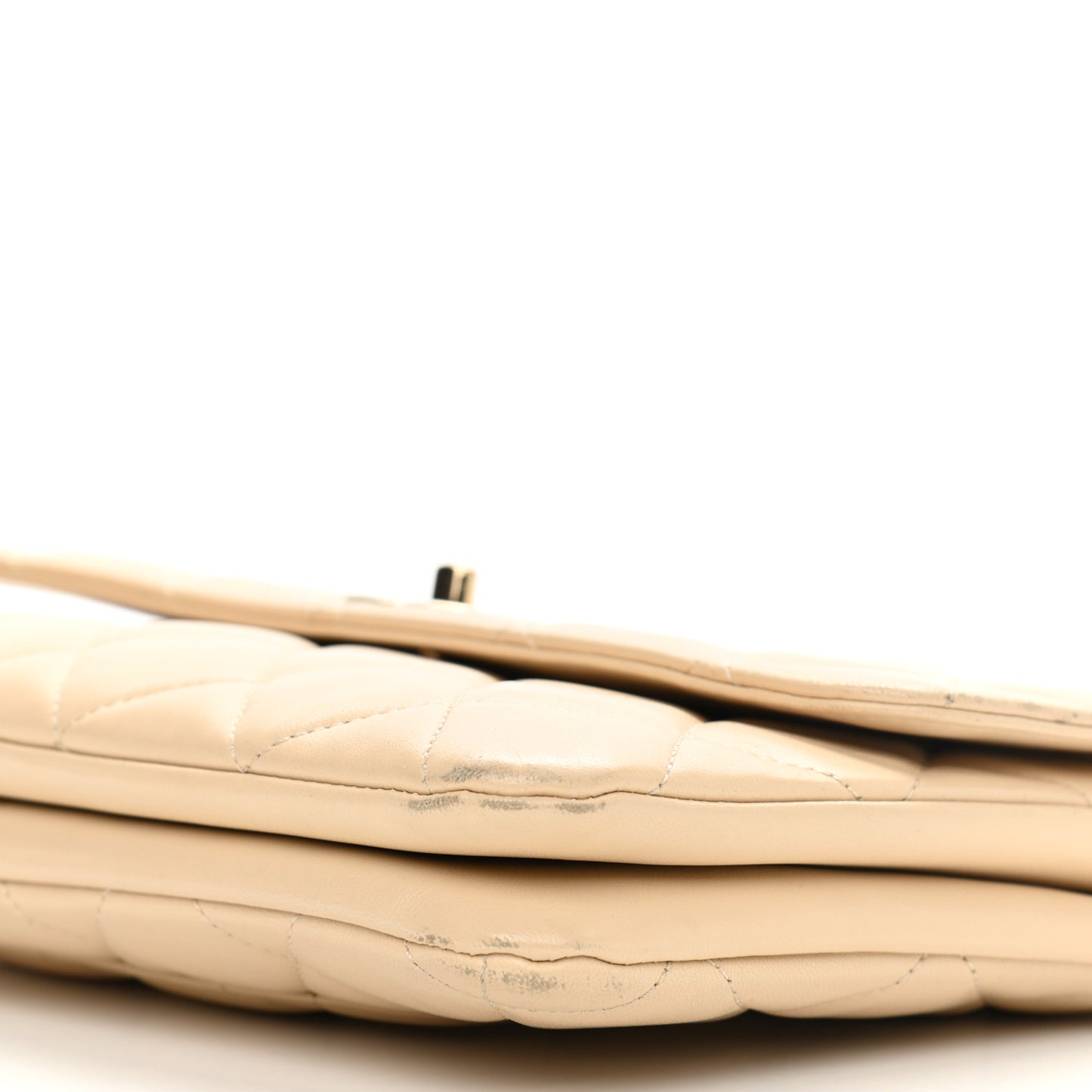 Lambskin Quilted Medium Trendy CC Flap Light Beige