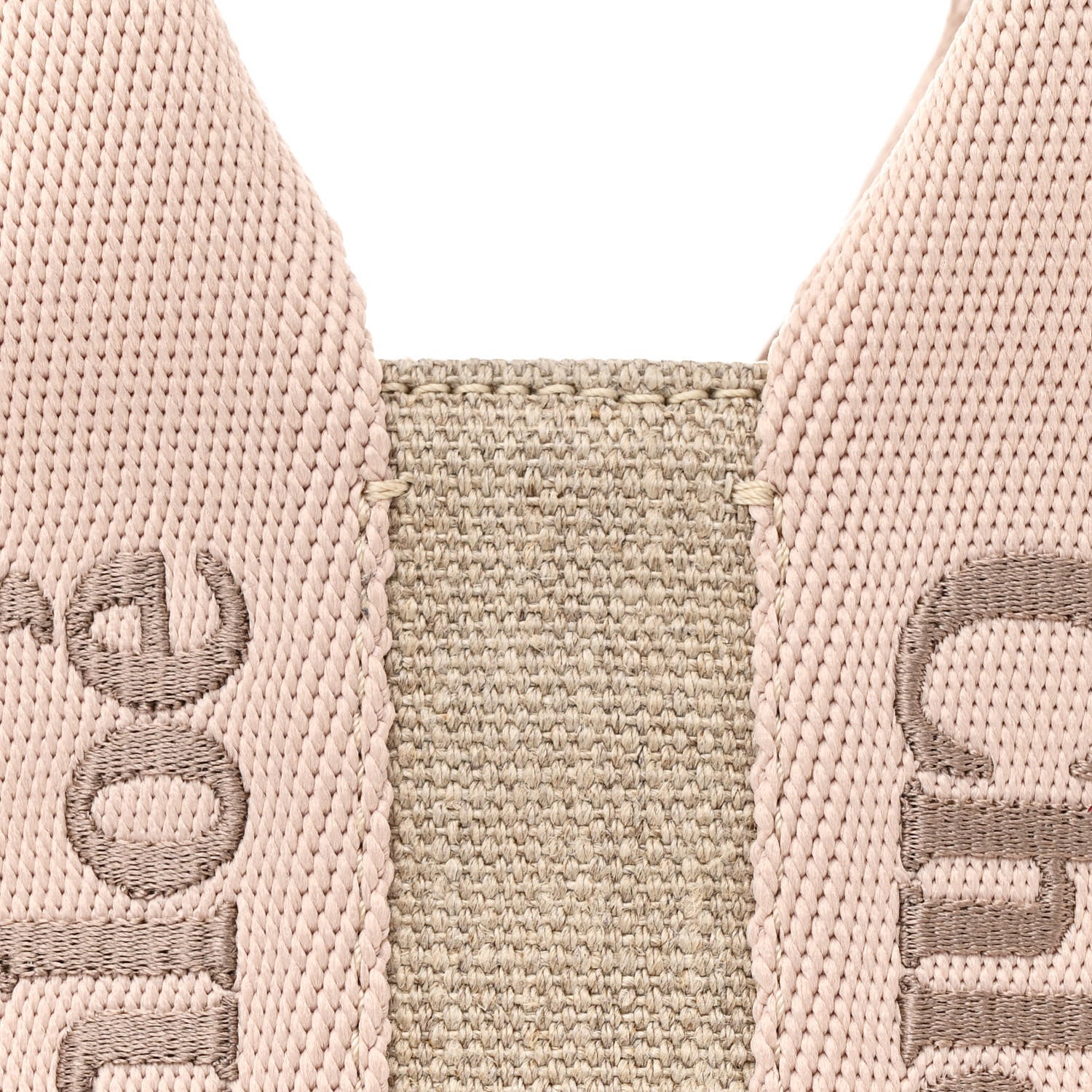 Chloe Linen Calfskin Mini Woody Ribbon Tote With Strap Blushy Beige 8 of 11