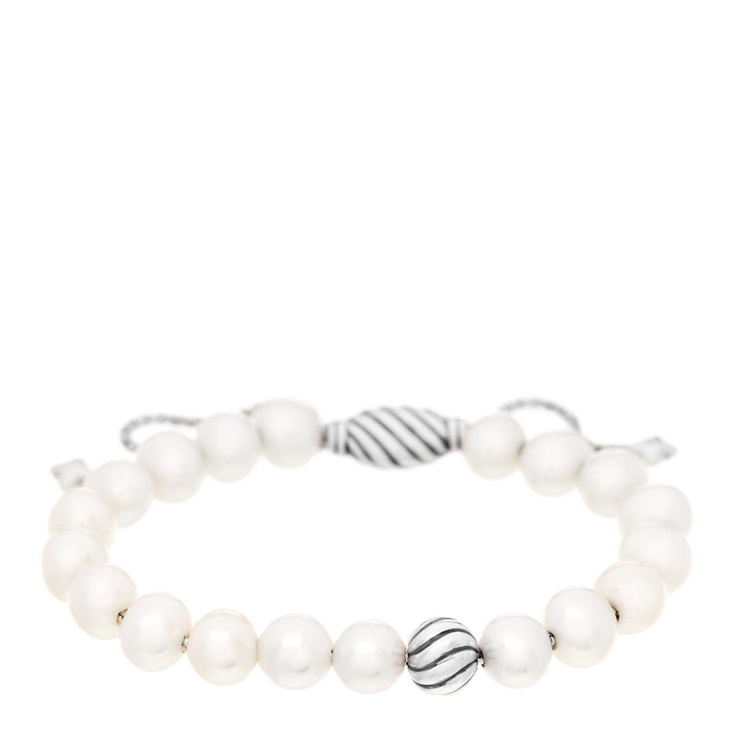David Yurman Sterling Silver Pearl 8mm Spiritual Bead Bracelet 1 of 3