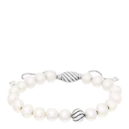 David Yurman Sterling Silver Pearl 8mm Spiritual Bead Bracelet 1 of 3