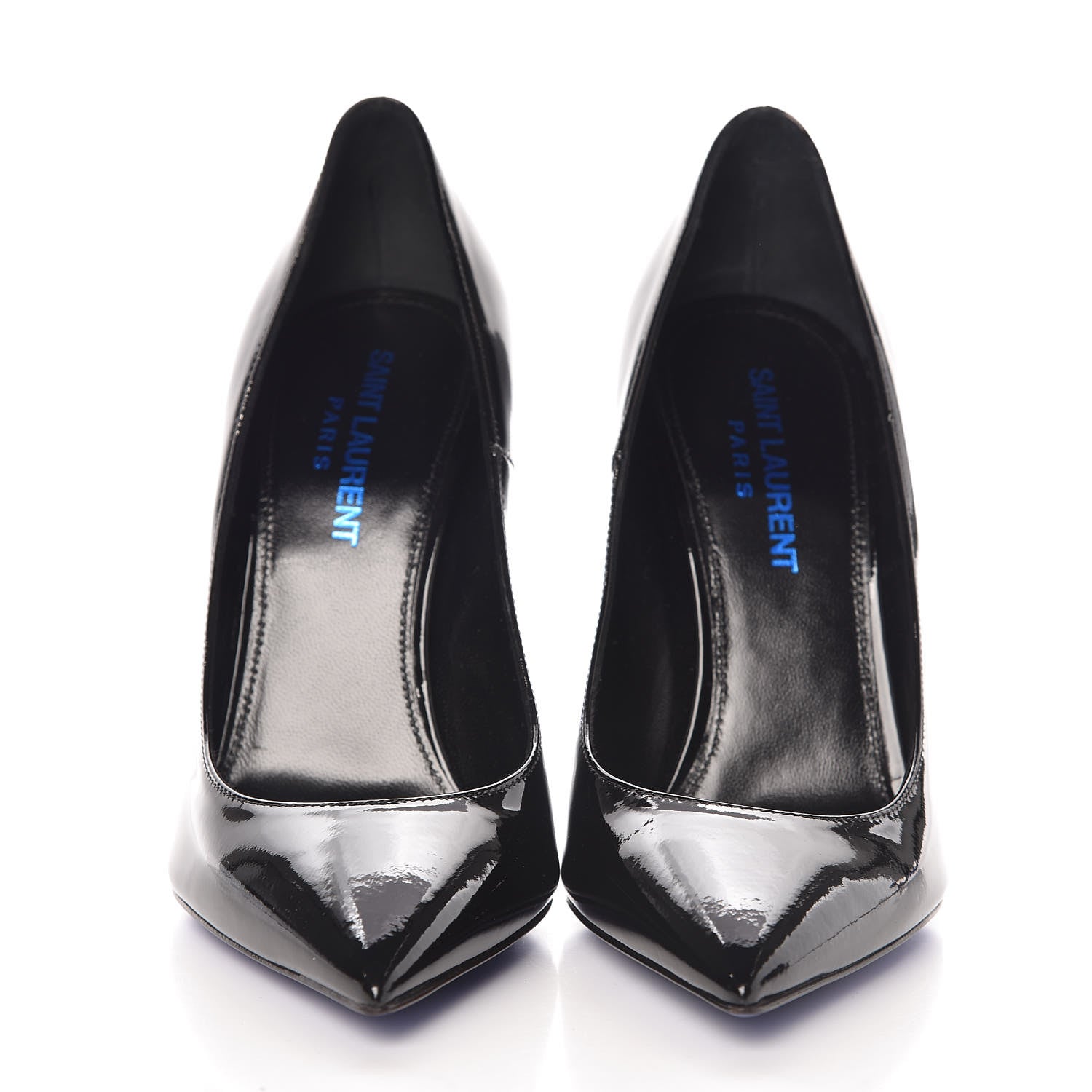 Saint Laurent Patent Opyum 110 Pumps 35 Black Blue 2 of 10