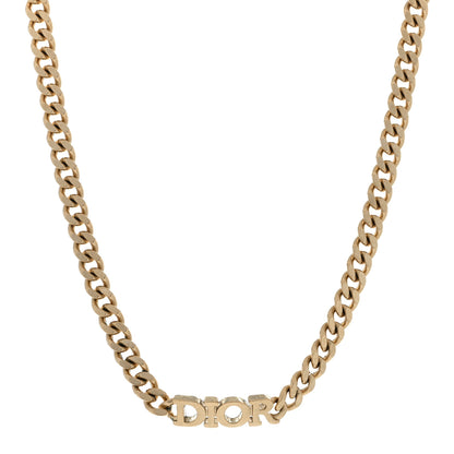 Christian Dior Metal Chain Choker Necklace Gold 1 of 3