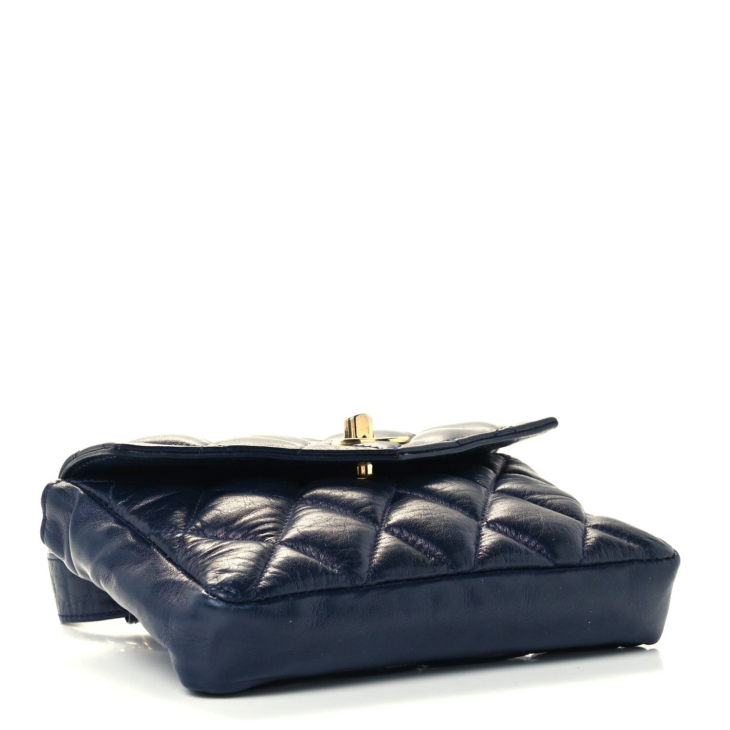 Chanel Lambskin Quilted Flap Waist Belt Bag Navy 4 of 11