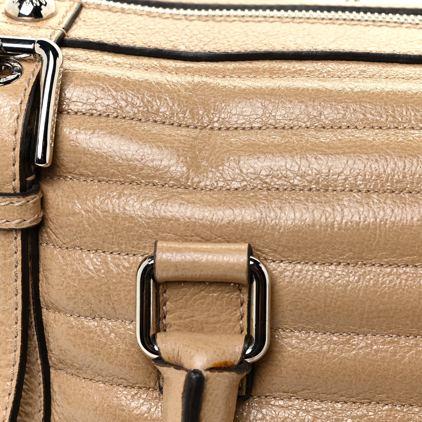 Grained Calfskin Easy Way Satchel Beige