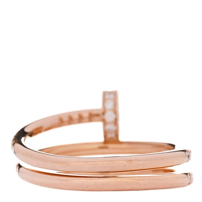 Cartier 18K Pink Gold Diamond Double Juste Un Clou Paved Ring 52 6 3 of 4
