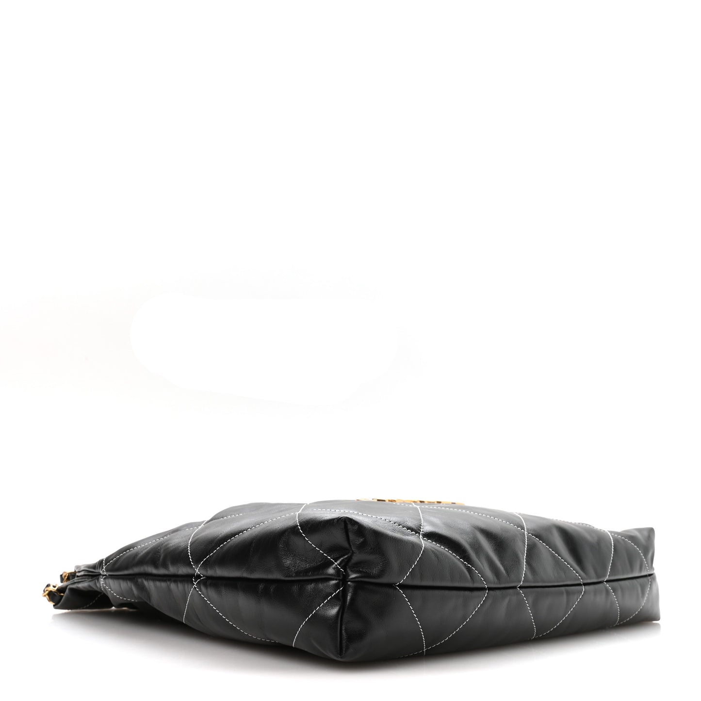 Shiny Calfskin Stitched Chanel 22 Black White