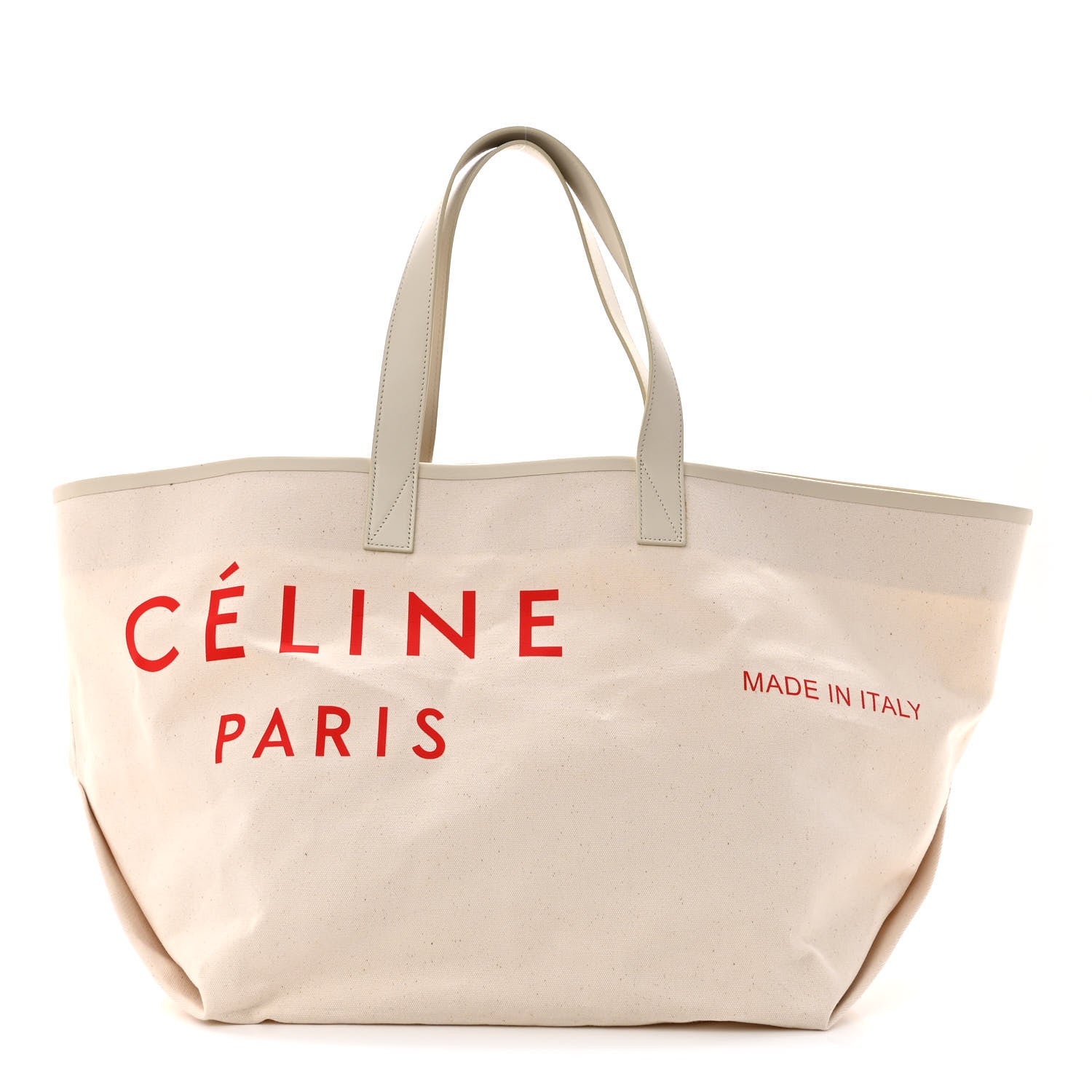 Celine Textile Medium Made In Tote Natural Red 2 of 10