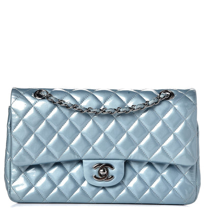 Chanel Patent Calfskin Quilted Medium Double Flap Turquoise 1 of 9