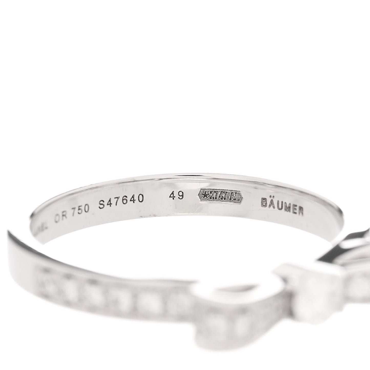 18K White Gold Diamond Ruban Ring 49 4.75