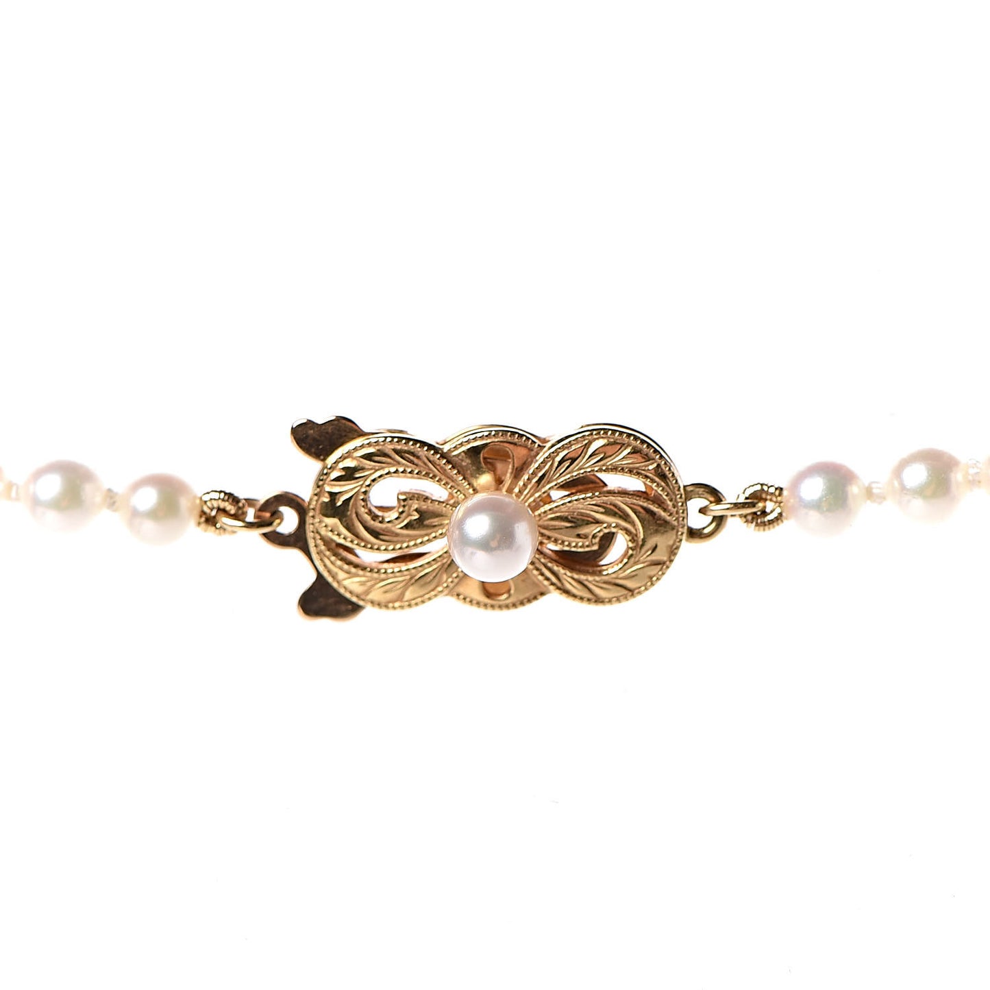 18K Yellow Gold Akoya Pearl 3.5-8mm Graduated Strand Necklace 23.5"