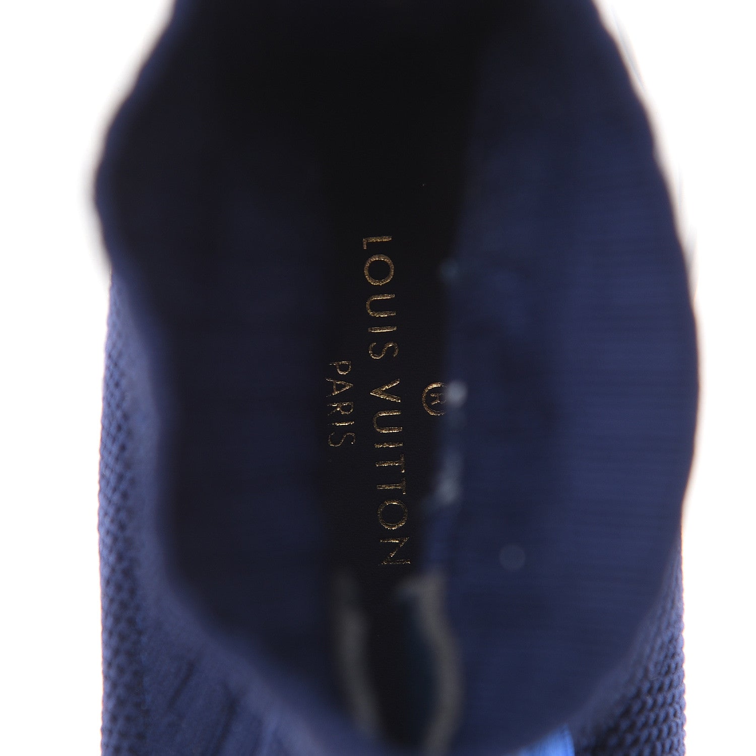 Louis Vuitton Stretch Fabric LV Black Heart Sock Sneaker 38 Marine 9 of 9