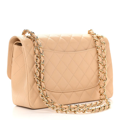 Chanel Caviar Quilted Jumbo Double Flap Beige Clair 3 of 10