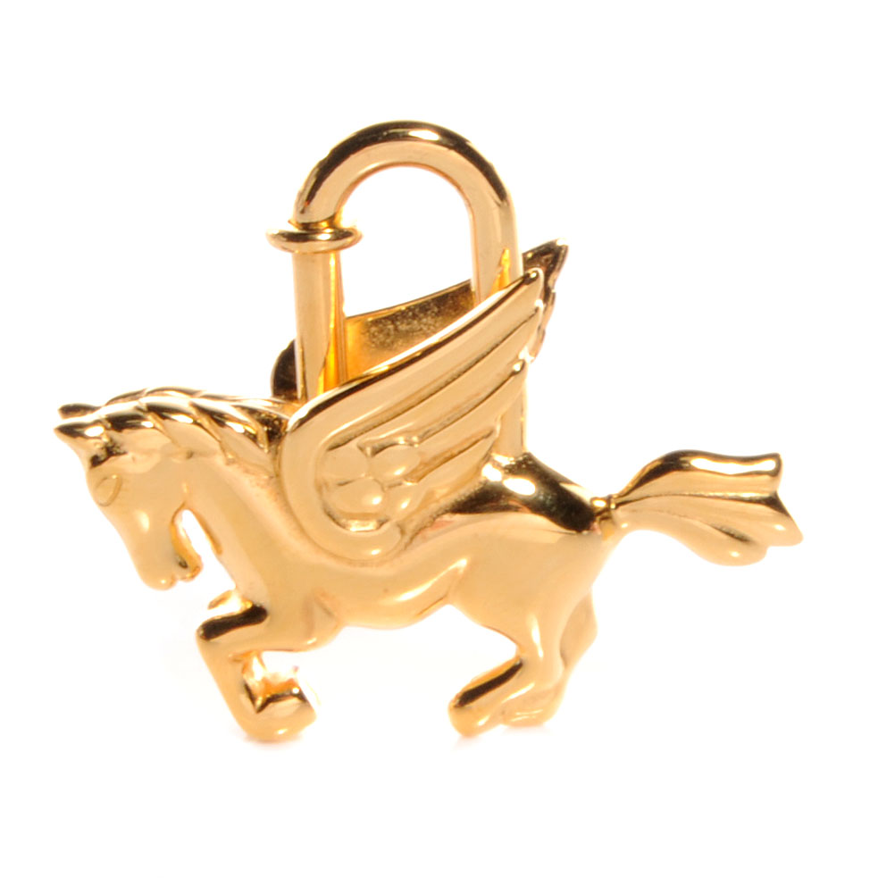 Hermes Pegasus Lock Cadena Charm Gold Plated 1 of 5