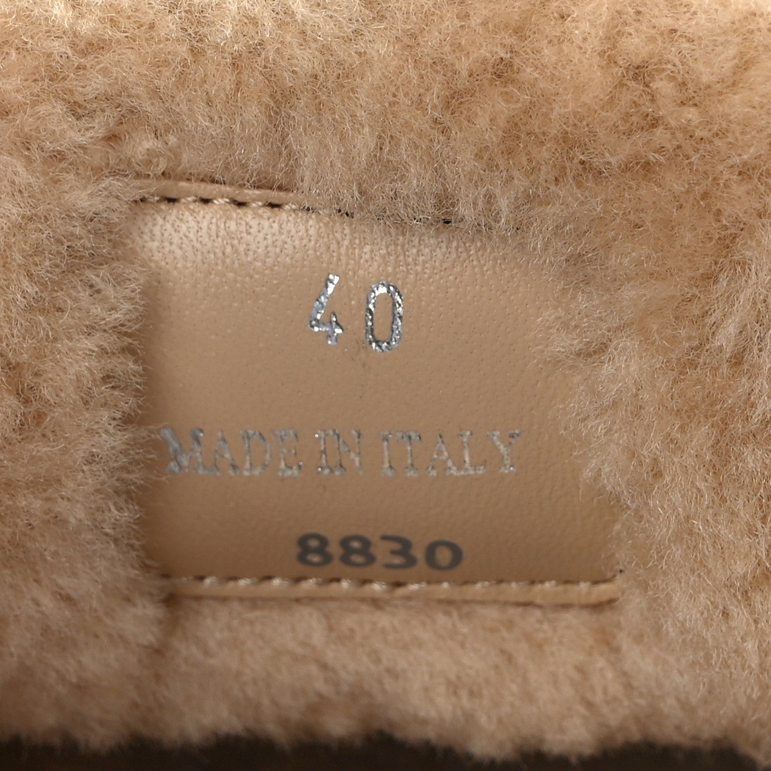 Prada Natural Calfskin Shearling Metal Triangle Logo 45mm Clogs 40 Black Sabbia 8 of 9