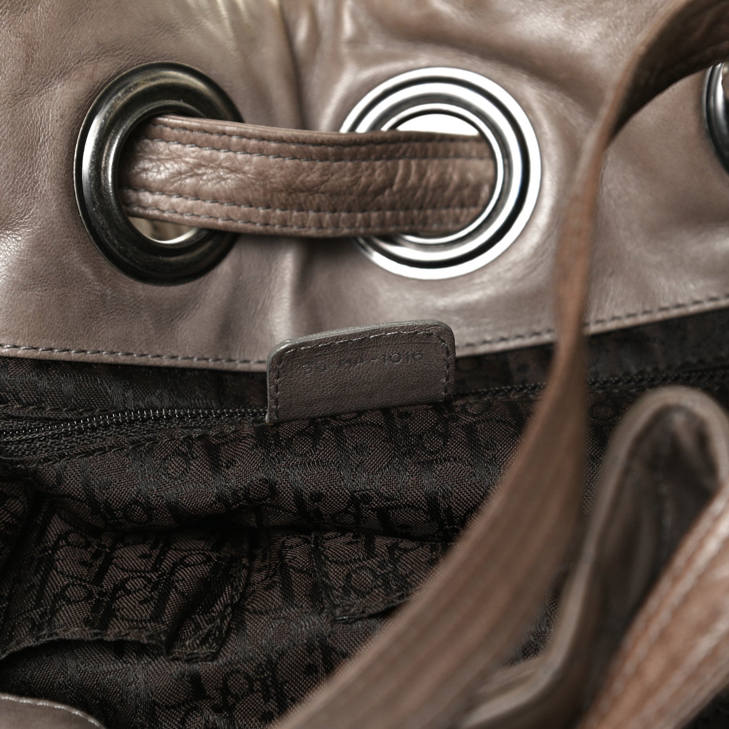 Christian Dior Lambskin Cannage Drawstring Bag Bronze 10 of 14