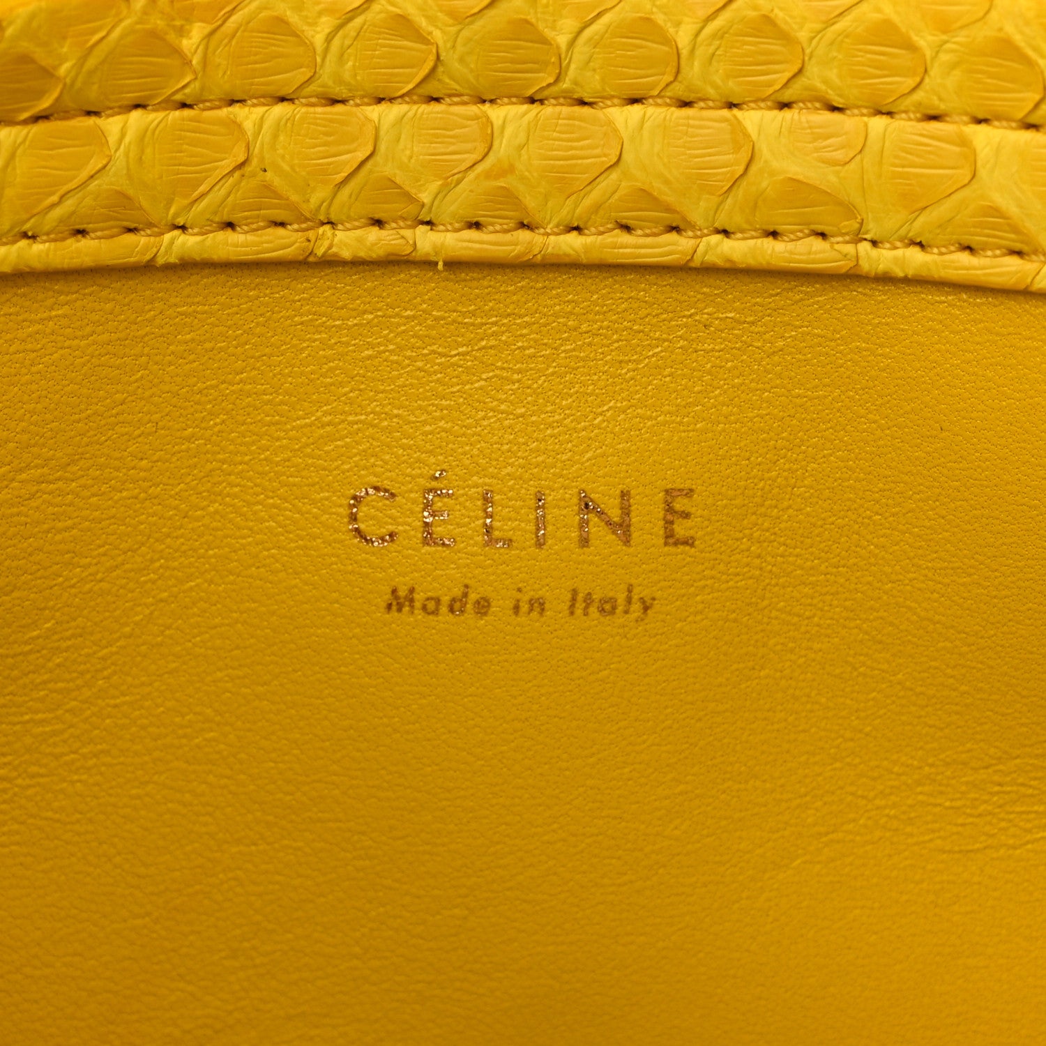 Celine Snakeskin Medium Phantom Luggage Yellow 6 of 10