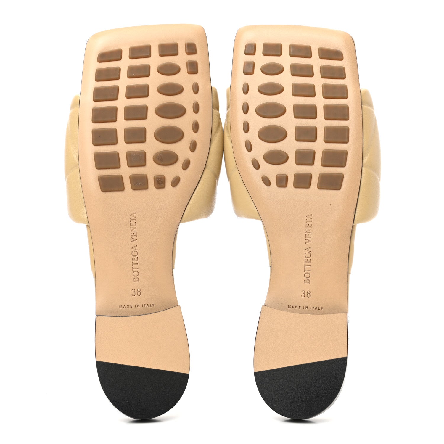 Bottega Veneta Nappa Quilted Rubber Lido Flat Sandals 38 Cane Sugar 5 of 7