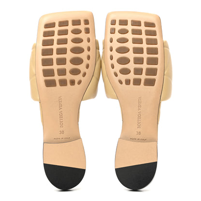 Bottega Veneta Nappa Quilted Rubber Lido Flat Sandals 38 Cane Sugar 5 of 7