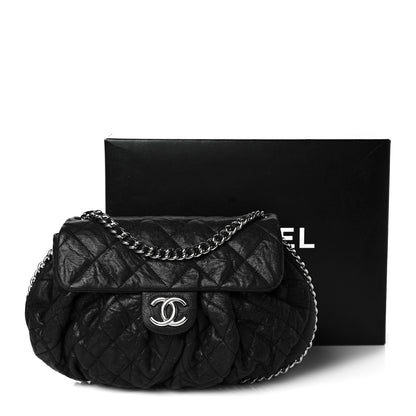 Chanel Washed Lambskin Quilted Medium Chain Around Messenger Black 12 of 12