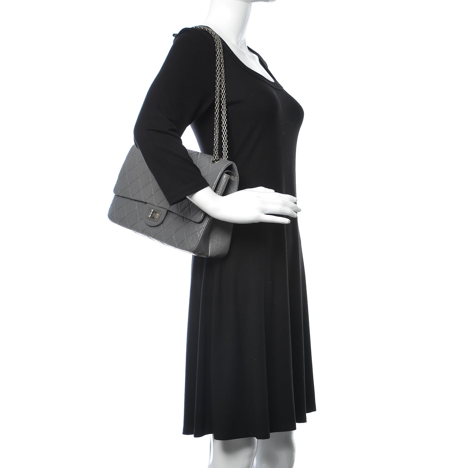 Chanel Aged Calfskin Quilted 2.55 Reissue 227 Flap Grey 2 of 10