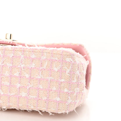 Chanel Tweed Quilted Mini Top Handle Rectangular Flap Light Pink 10 of 11