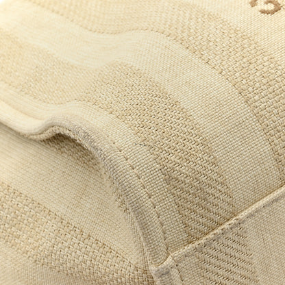 Chanel Straw Raffia Calfskin Striped Large Deauville Tote Beige 11 of 11