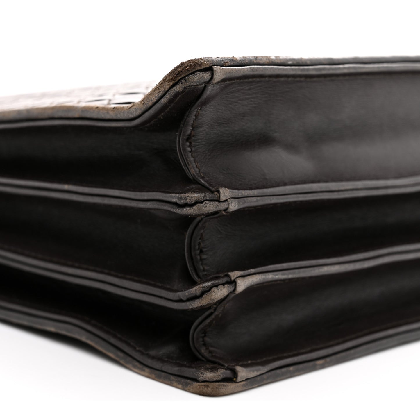Nappa Intrecciato Briefcase Ebano