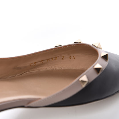 Valentino Garavani Nappa Rockstud Slingback Flats 40 Black Poudre 8 of 9