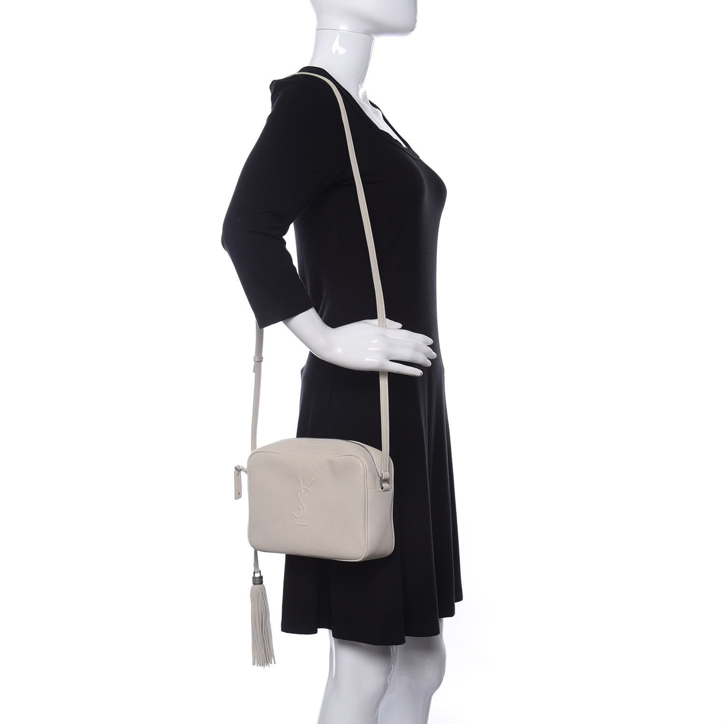 Lambskin Monogram Small Lou Camera Bag White