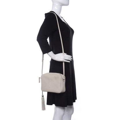 Saint Laurent Lambskin Monogram Small Lou Camera Bag White 2 of 13