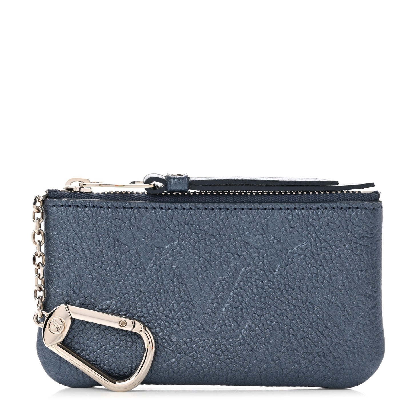 Metallic Empreinte Monogram Giant Key Pouch Navy Nacre