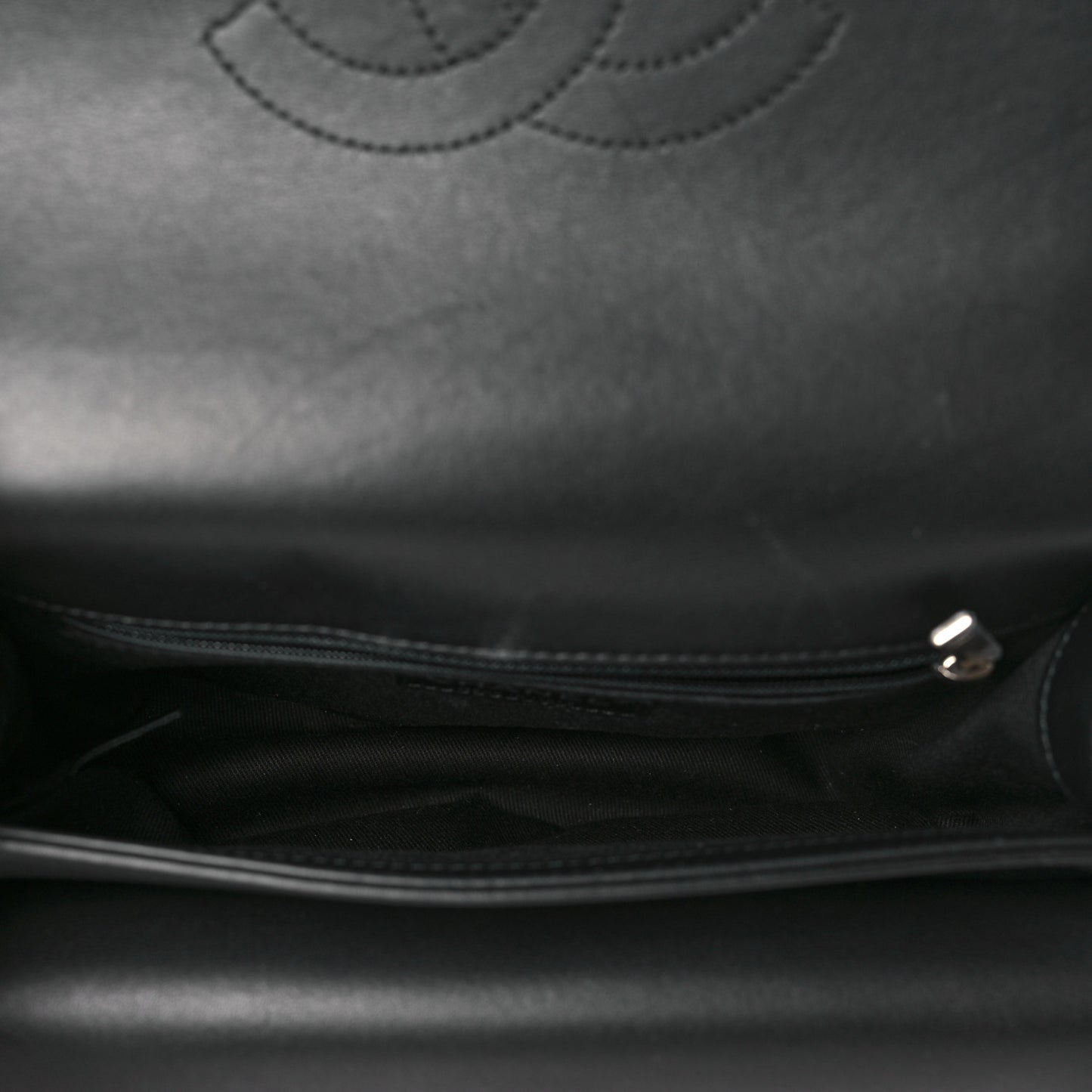 Calfskin Coco Eyelets Small Flap Bag Black