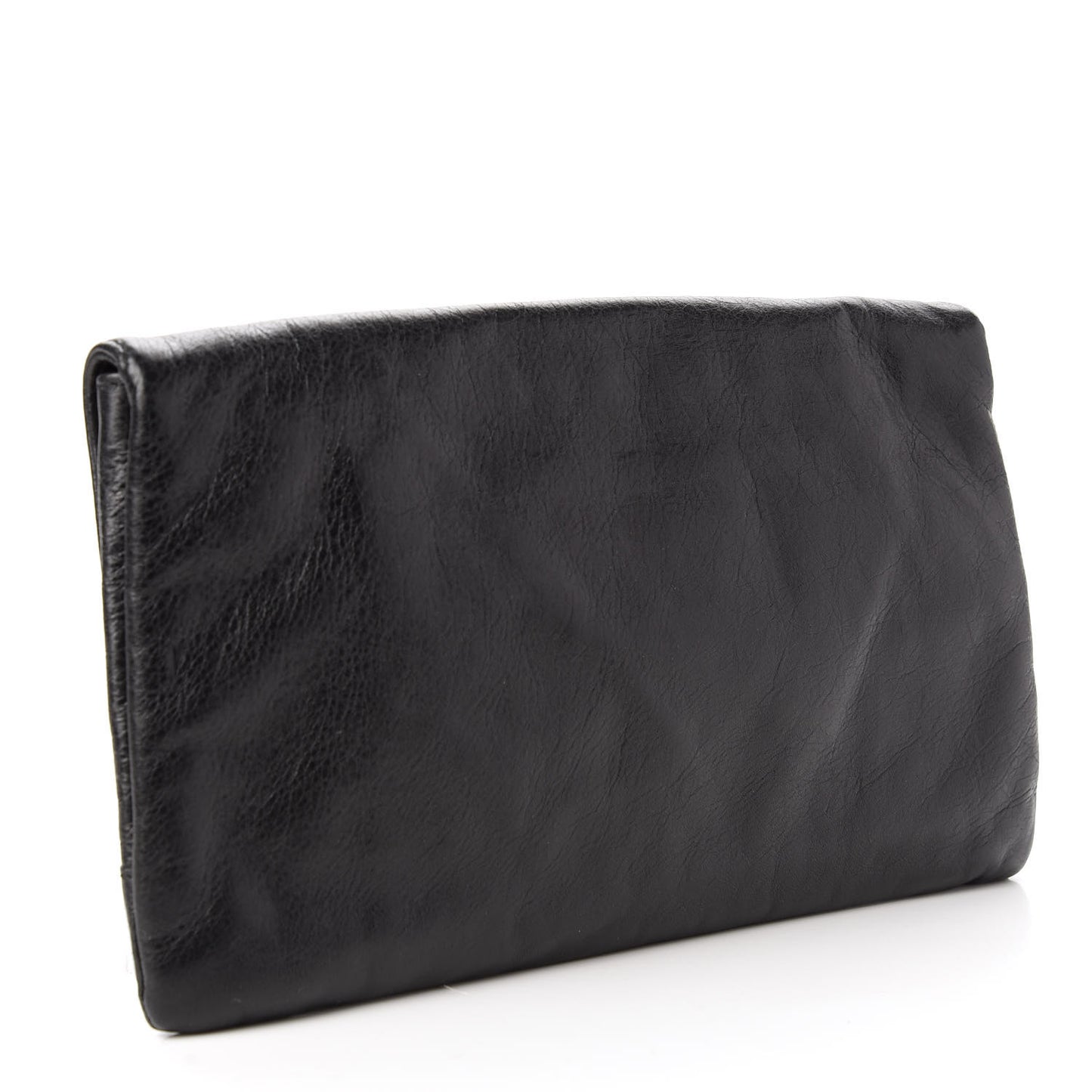 Agneau Giant 12 Rose Gold Hardware Envelope Clutch Black