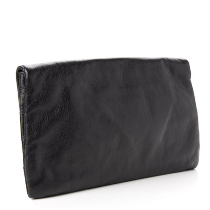 Balenciaga Agneau Giant 12 Rose Gold Hardware Envelope Clutch Black 3 of 10