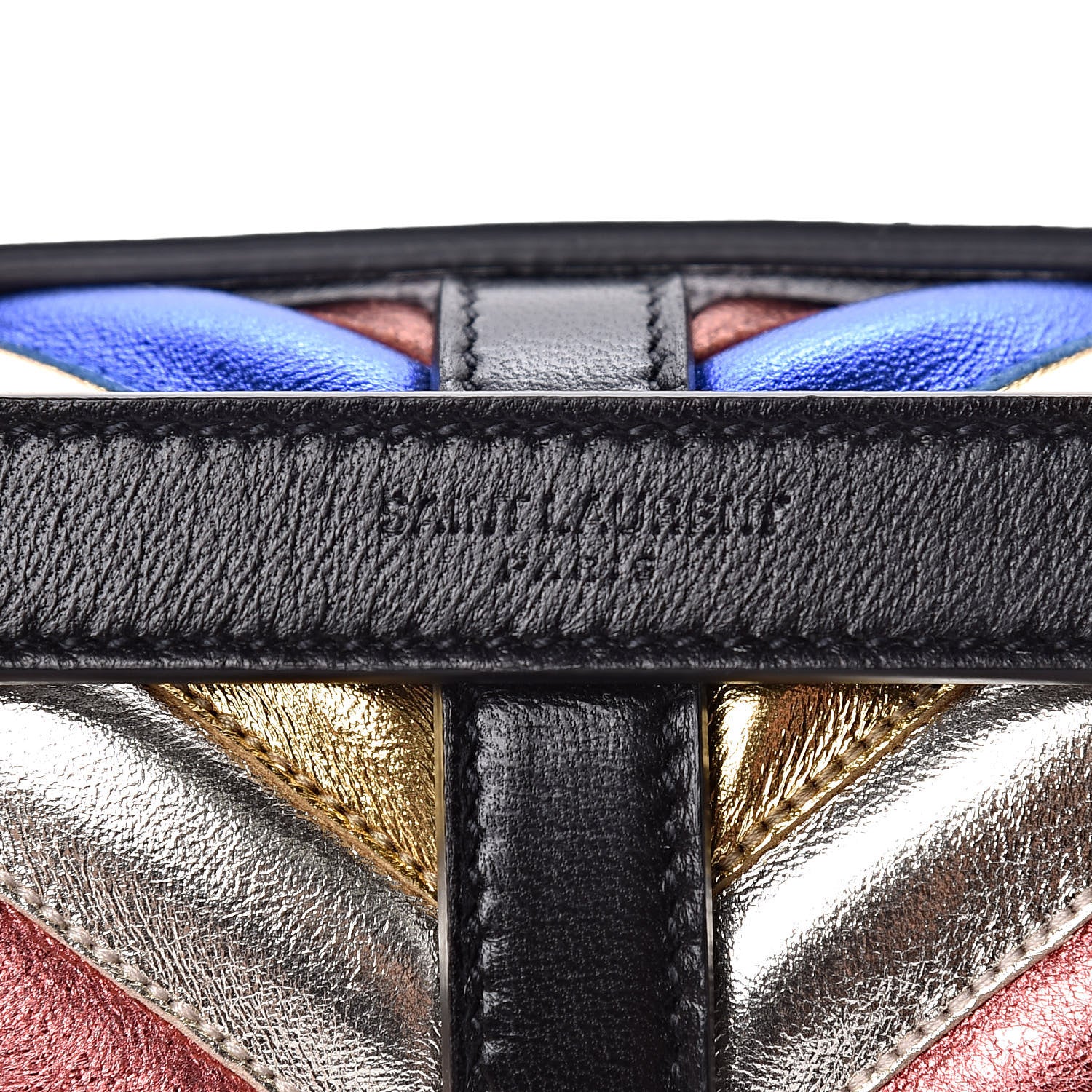 Saint Laurent Metallic Calfskin Matelasse Chevron Monogram Medium College Satchel Multicolor 8 of 13