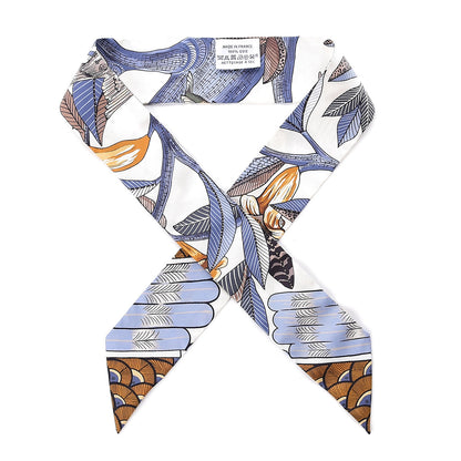 Hermes Silk Tree Of Song Twilly Creme Mauve Ocre 1 of 5