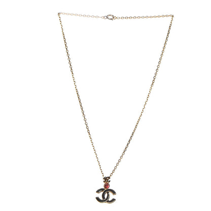 Chanel Enamel CC Pendant Necklace Gold 3 of 6