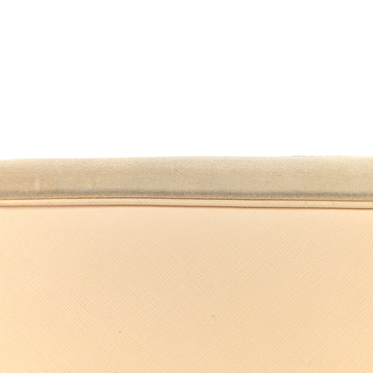 Salvatore Ferragamo Suede Hammered Calfskin Gancini Satchel Beige 10 of 16