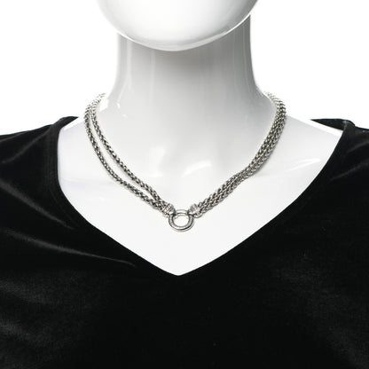 David Yurman Sterling Silver Diamond 18mm Double Wheat Chain Necklace 2 of 4